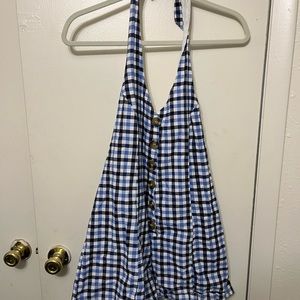 Urban Outfitters Plaid Halter Romper